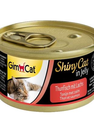 GimCat ShinyCat in Jelly tuna with salom вологий корм для кішо...