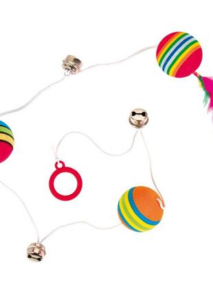 Trixie Rainbow Balls on an Elastic Band игрушка для кошек Мячи...