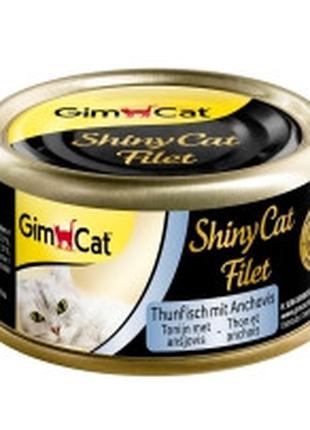 GimCat Shiny Cat Filet влажный корм для кошек тунец и анчоус, ...