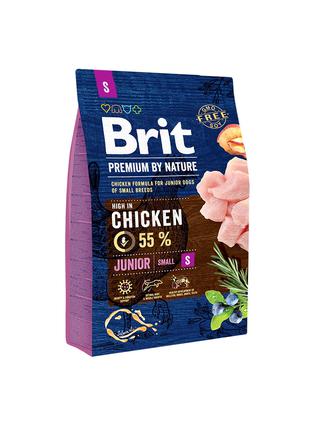 Brit Premium by Nature Junior S корм для щенков мелких пород, 3кг