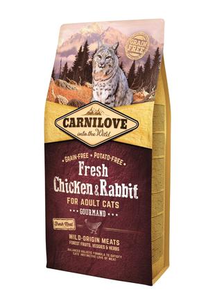 Carnilove Fresh Chicken and Rabbit Gourmand сухий корм із курк...
