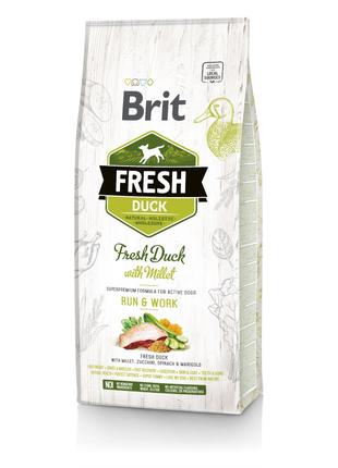 Brit Fresh Duck with Millet Adult сухой корм для взрослых соба...