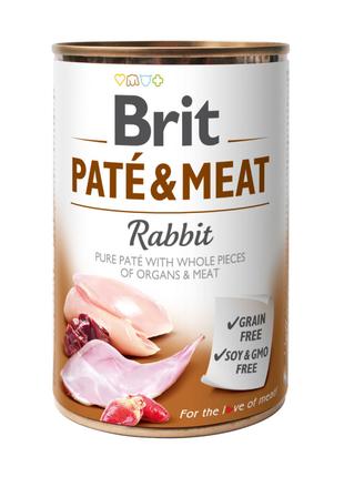 Brit Pate and Meat Rabbit мясной паштет с кусочками кролика и ...