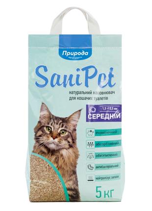 SaniPet бентонітовий наповнювач середній для котячих туалетів 5кг