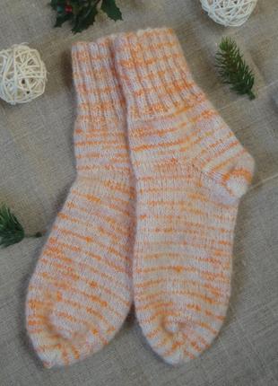 Вязаные зимние носки детские ручная работа 33 размер