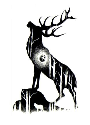 Флеш тату God of the Forest Deer переводная-временная татуиров...