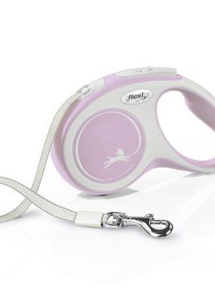 Flexi New Comfort S Tape поводок-рулетка (лента) розовая для с...