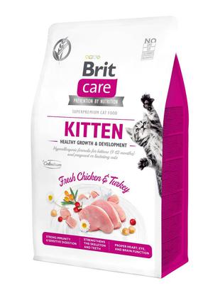 Сухий корм для кошенят Brit Care Cat GF Kitten з індичкою та к...