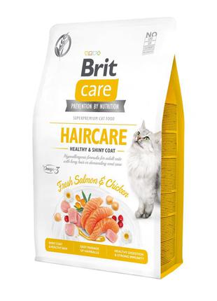 Сухий корм для здорової шкіри та шерсті котів Brit Care Cat GF...