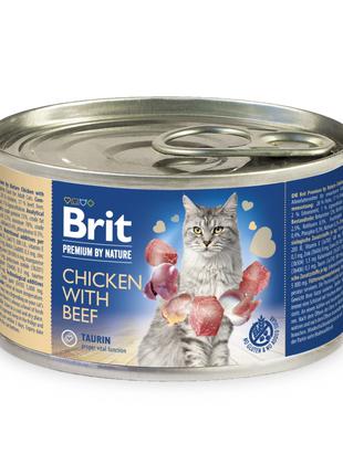 Вологий корм паштет для котів Brit Premium by Nature з куркою ...