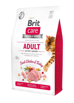 Сухой корм для уличных котов Brit Care Activity с индейкой 2кг
