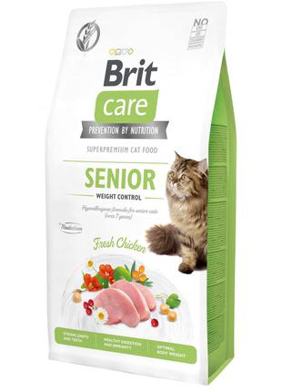 Сухий корм для котів похилого віку Brit Care Cat GF Senior Wei...