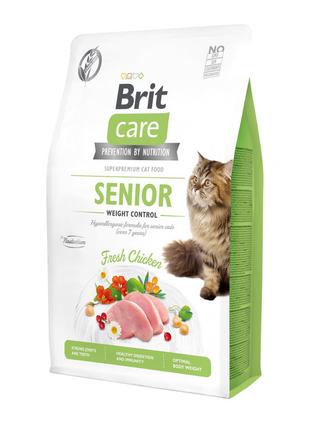 Сухий корм для котів похилого віку Brit Care Cat GF Senior Wei...