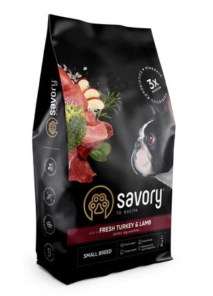 Сухий корм Savory Small Breed для собак малих порід з індичкою...