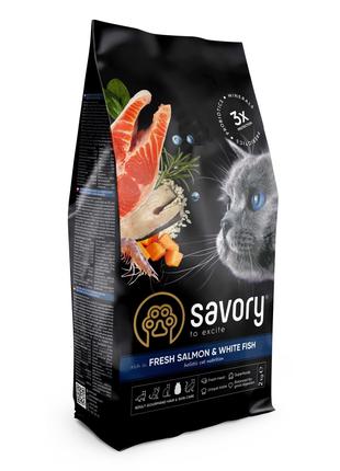 Сухой корм Savory Adult Cat Gourmand для длинношерстных котов ...