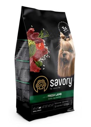 Сухий корм Savory Small Breeds для собак малих порід з ягням 3 кг