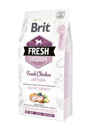 Brit Fresh Chicken with Potato Puppy сухий корм для цуценят з ...