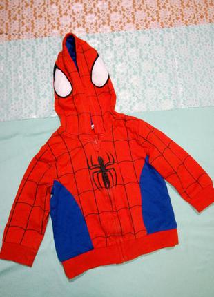 Кофта на молнии человек паук на мальчика 1,5-2 года spiderman ...
