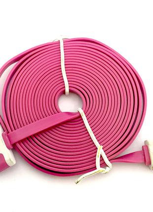 Дата кабель FLAT iPhone 4 2m Pink