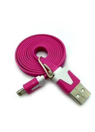 Дата кабель FLAT iPhone 5 1m Hot Pink