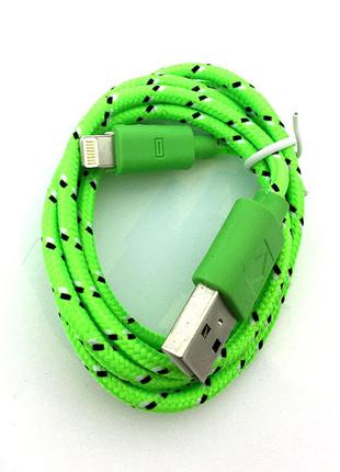 Дата кабель NYLON iPhone 5 Green (тех. упаковка)