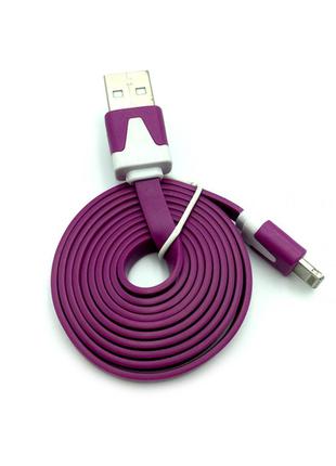 Дата кабель FLAT iPhone 5 1m Violet