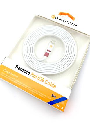 Дата кабель GRIFFIN Premium flat iPhone 5 2M