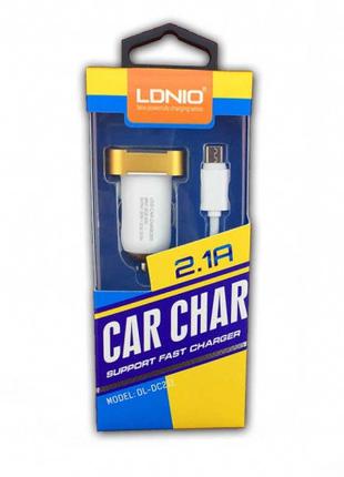 Автомобильное ЗУ LDNIO DL-DC211 + cable micro USB White (5V/2....