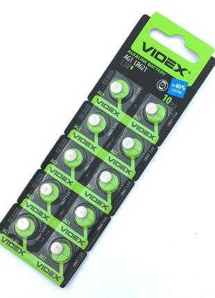 Батарейка часовая VIDEX AG1/LR621 (упаковка 10 шт)