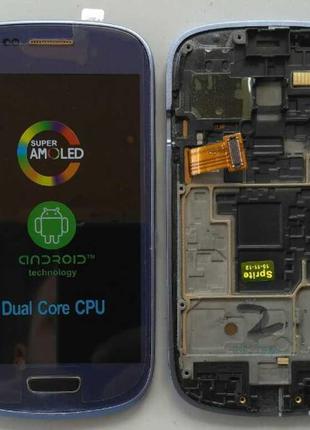 Дисплей + тачскрин + рамка для SAMSUNG i8190 Galaxy S3 mini Blue