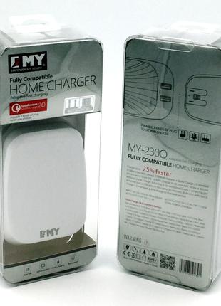 Адаптер питания \ Сетевое зарядное устройство EMY MY-230Q с ка...