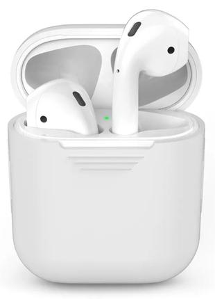 Силіконовий чохол для навушників Apple Airpods Білий