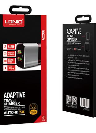 Сетевое зарядное устройство LDNIO A2206 + cable micro USB (5V/...