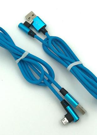 USB кабель / Дата кабель M-014 круглый силиконовый угловой Mic...