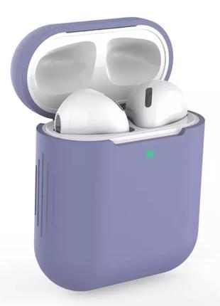 Силиконовый чехол для наушников Apple Airpods Lavender
