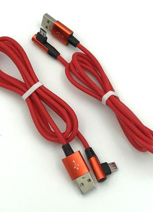 USB-кабель/ Дата кабель M-014 круглий силіконовий кутовий Micr...