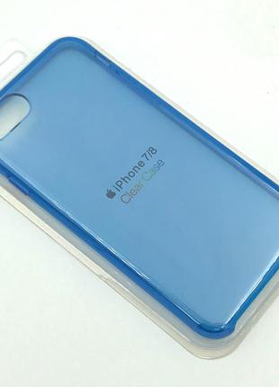 Прозрачный чехол iPhone 7 / iPhone 8 Silicon Case Clear Blue