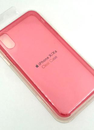 Прозрачный чехол для iPhone X / Xs розовый