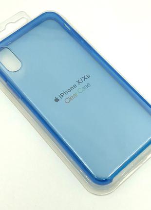 Прозрачный чехол для iPhone X / Xs синий
