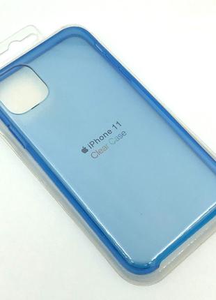 Прозрачный чехол для iPhone 11 Silicon Case Clear Blue