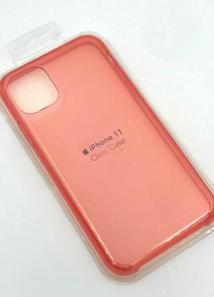 Прозрачный чехол для iPhone 11 Silicon Case Clear Red