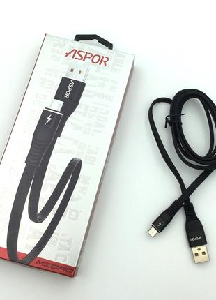 Дата кабель ASPOR A111 micro USB 1.2m 2.4A Black