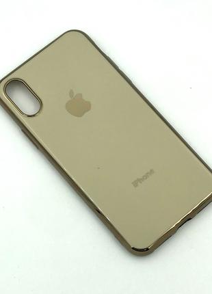 Чехол iPhone X/XS Silicon Case Clear Gold