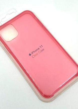 Прозрачный чехол для iPhone 11 Silicon Case Clear Pink