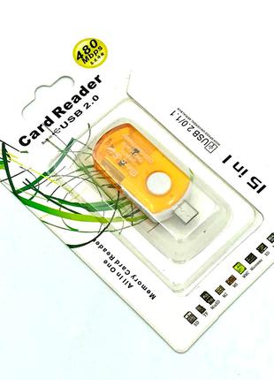 Картридер CR-005 USB + OTG Micro SD Yellow