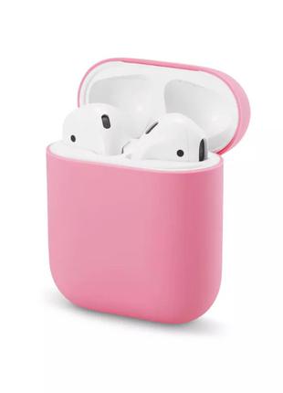 Силиконовый чехол для наушников Apple Airpods Розовый