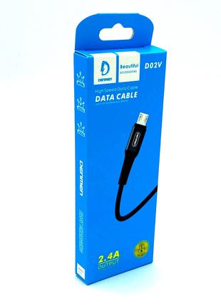 Дата кабель DENMEN D02V Micro USB Черный