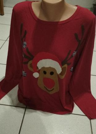 Новорічна кофтрчка, кофта з оленем, різдвяний одяг