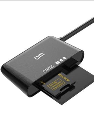 Картридер DM CR022 Type C 3in1 (SD / micro SD / CF card) Black