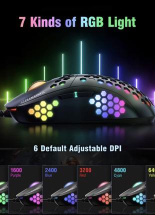 Игровая компьютерная мышь ONIKUMA CW903 с Led подсветкой Black
